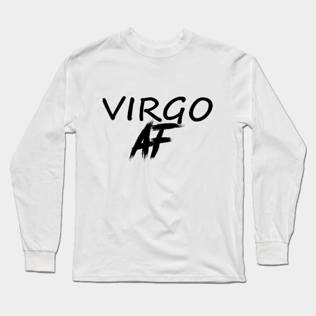 VIRGO AF BLACK Long Sleeve T-Shirt by Everyday Magic